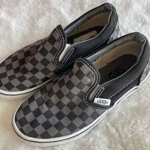 Boys slip on checkered vans